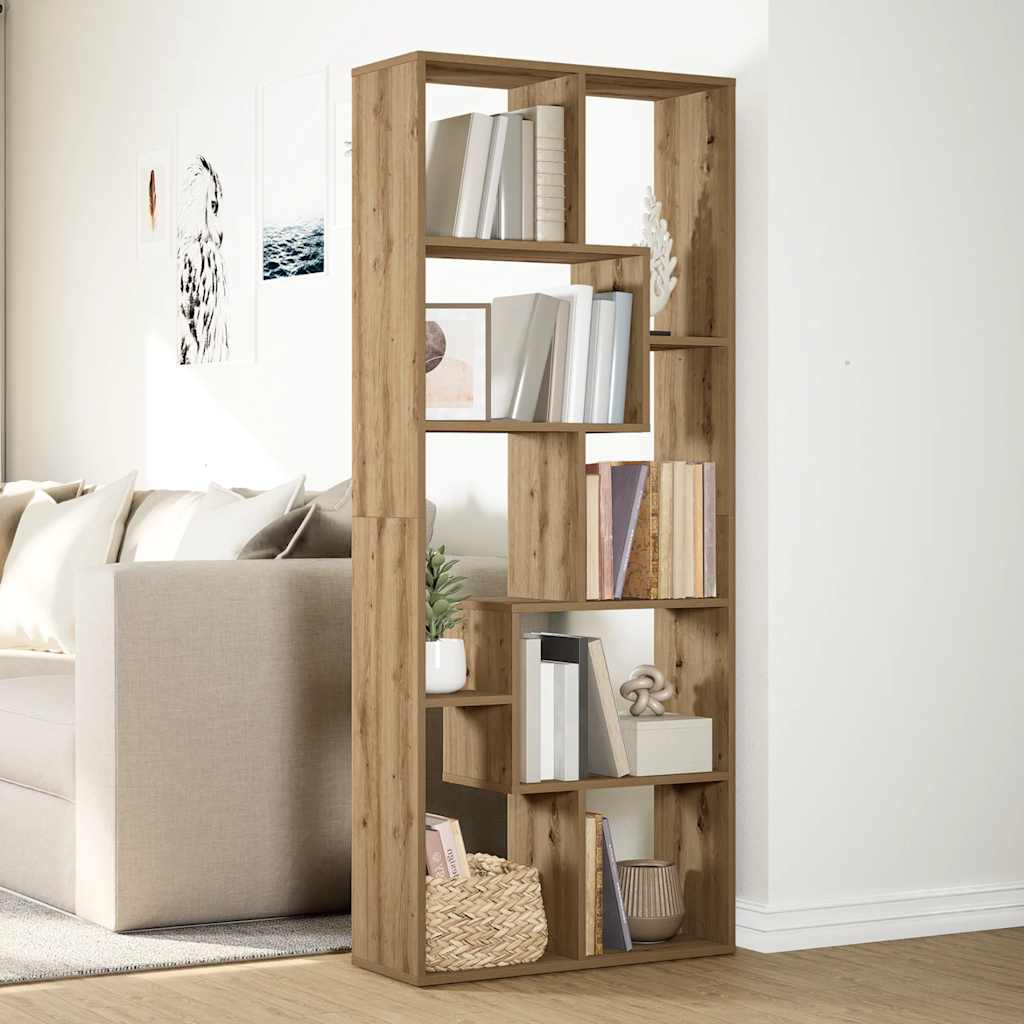 Étagère séparatrice de pièce chêne artisanal 67x25x161,5 cm - XIOS