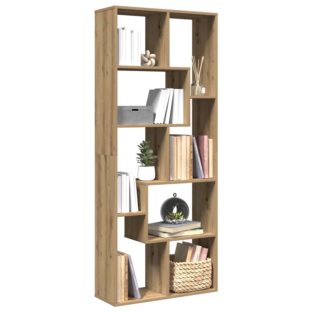 Étagère séparatrice de pièce chêne artisanal 67x25x161,5 cm - XIOS