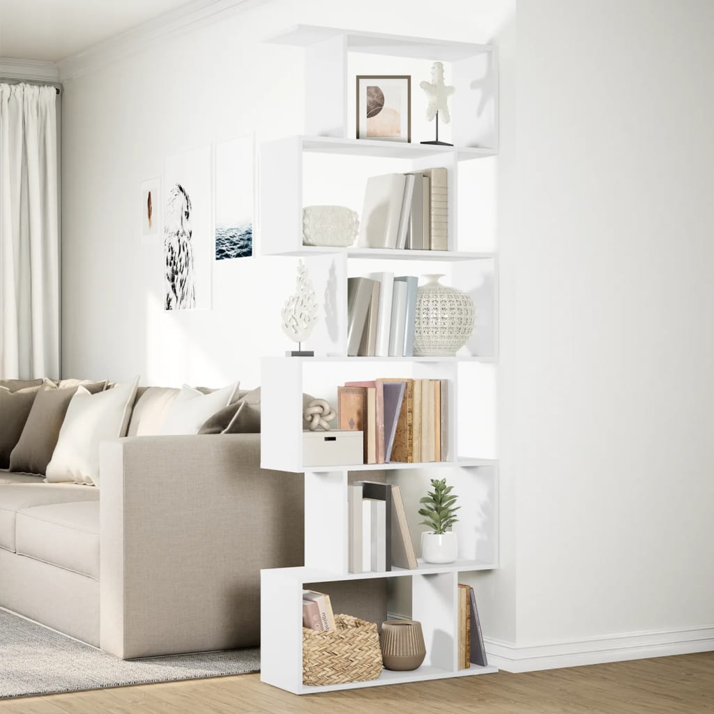 Étagère séparatrice de pièce à 6 niveaux blanc 70x24x193 cm - XIOS