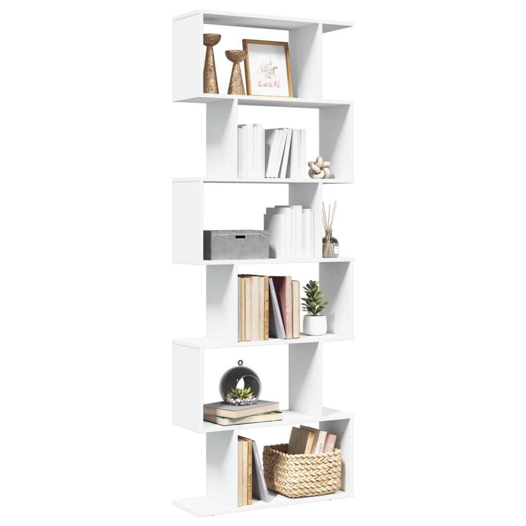 Étagère séparatrice de pièce à 6 niveaux blanc 70x24x193 cm - XIOS