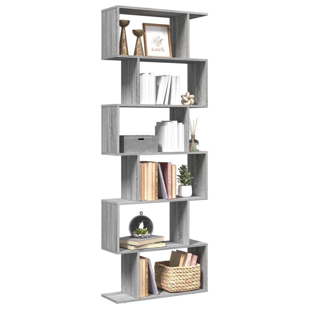 Étagère séparatrice de pièce 6 niveaux sonoma gris 70x24x193 cm - XIOS