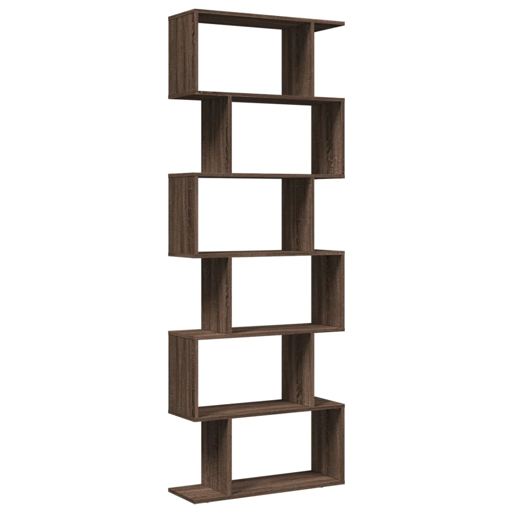 Étagère séparatrice de pièce 6 niveaux chêne marron 70x24x193cm - XIOS