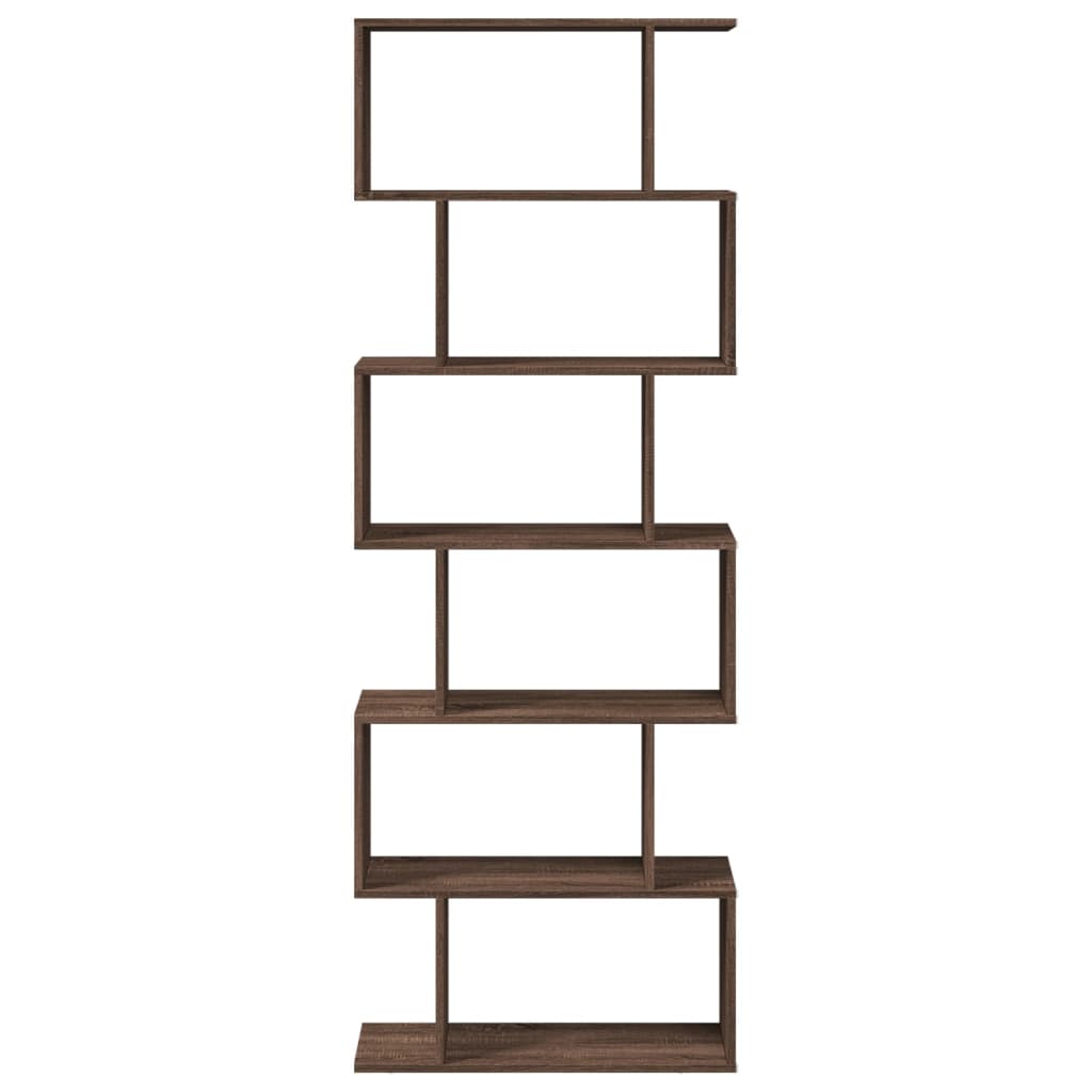 Étagère séparatrice de pièce 6 niveaux chêne marron 70x24x193cm - XIOS