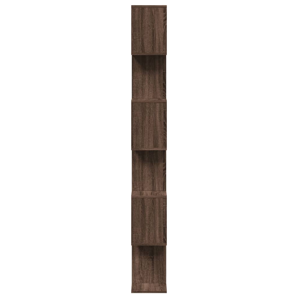 Étagère séparatrice de pièce 6 niveaux chêne marron 70x24x193cm - XIOS