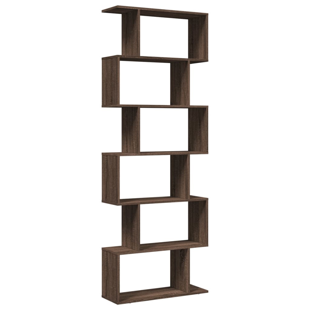 Étagère séparatrice de pièce 6 niveaux chêne marron 70x24x193cm - XIOS
