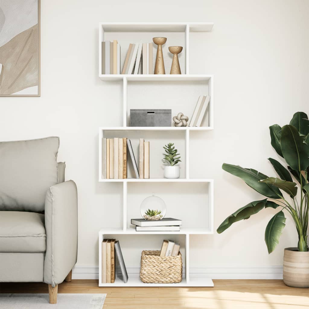 Étagère séparatrice de pièce à 5 niveaux blanc 70x24x161 cm - XIOS