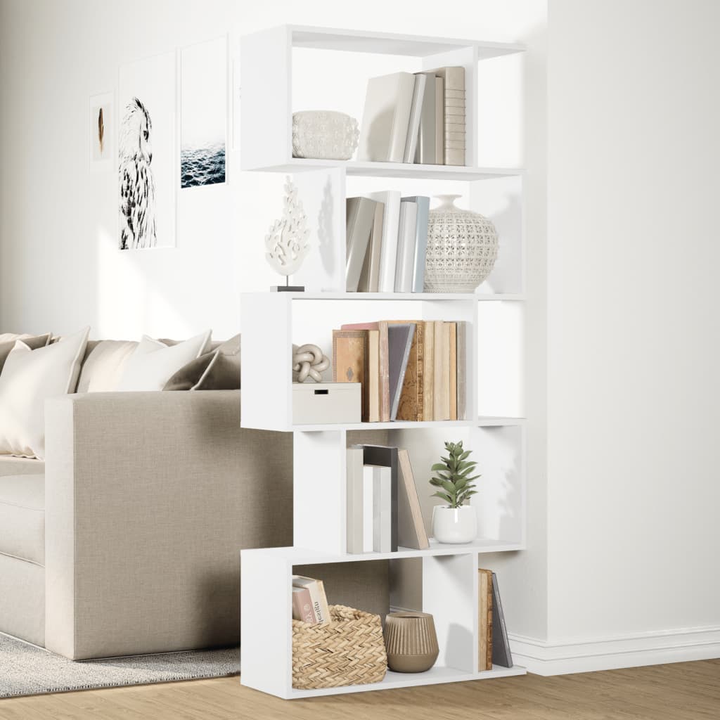 Étagère séparatrice de pièce à 5 niveaux blanc 70x24x161 cm - XIOS