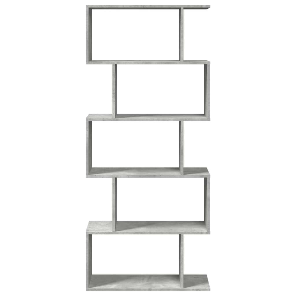 Étagère séparatrice de pièce à 5 niveaux gris béton 70x24x161cm - XIOS