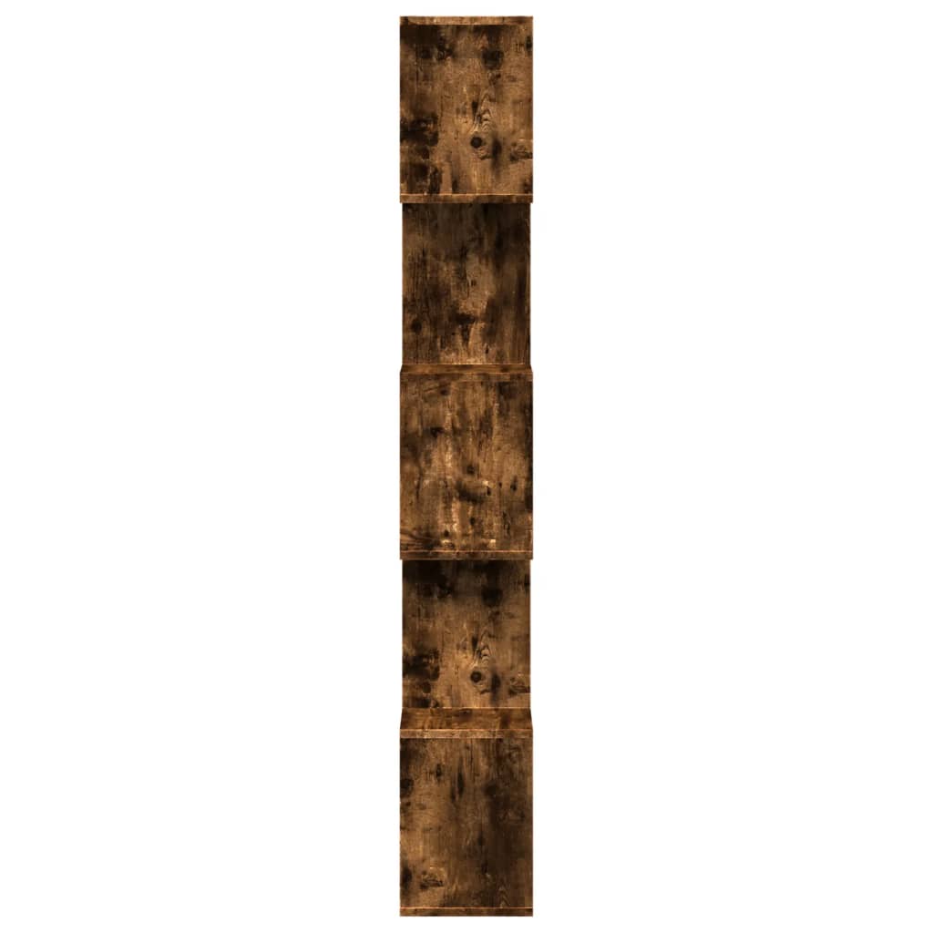 Étagère séparatrice de pièce à 5 niveaux chêne fumé 70x24x161cm - XIOS