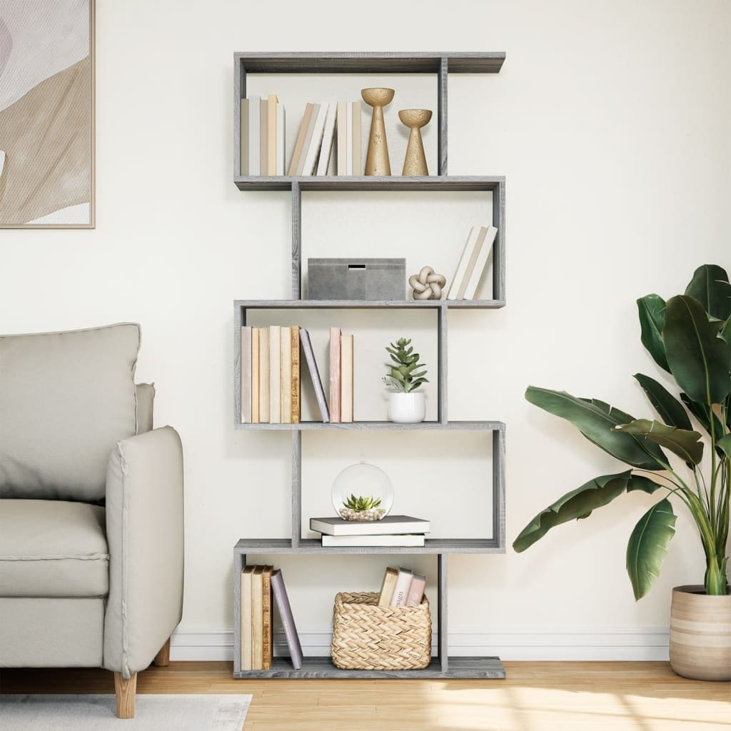 Étagère séparatrice de pièce 5 niveaux sonoma gris 70x24x161 cm - XIOS