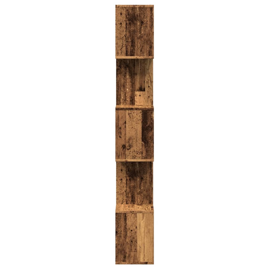 Étagère séparatrice de pièce à 5 niveaux vieux bois 70x24x161cm - XIOS
