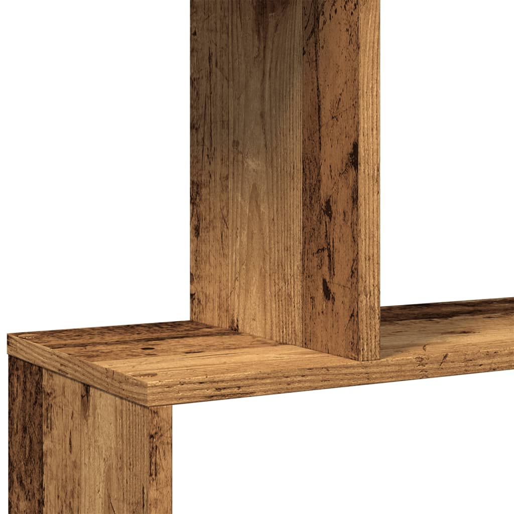 Étagère séparatrice de pièce à 5 niveaux vieux bois 70x24x161cm - XIOS