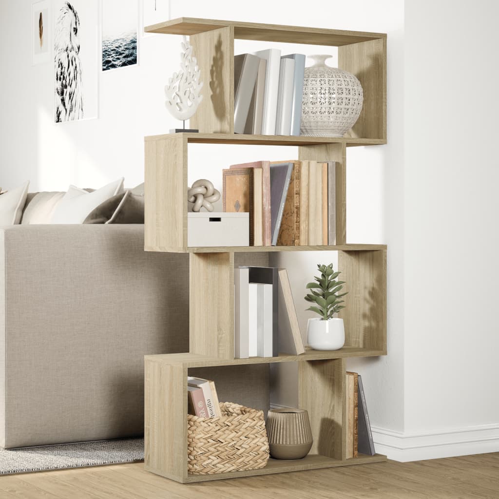 Étagère séparatrice de pièce 4 niveaux chêne sonoma 70x24x129cm - XIOS