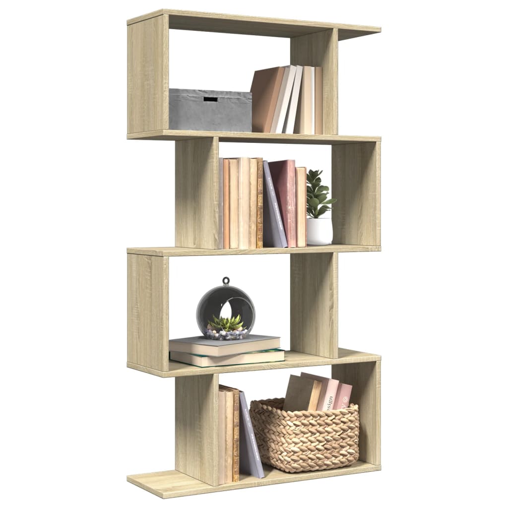 Étagère séparatrice de pièce 4 niveaux chêne sonoma 70x24x129cm - XIOS