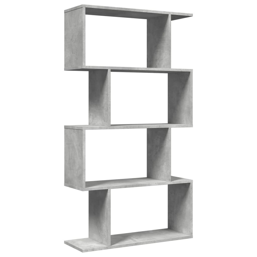 Étagère séparatrice de pièce à 4 niveaux gris béton 70x24x129cm - XIOS