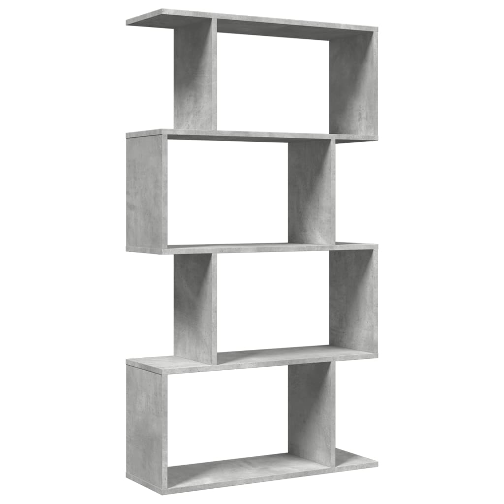 Étagère séparatrice de pièce à 4 niveaux gris béton 70x24x129cm - XIOS