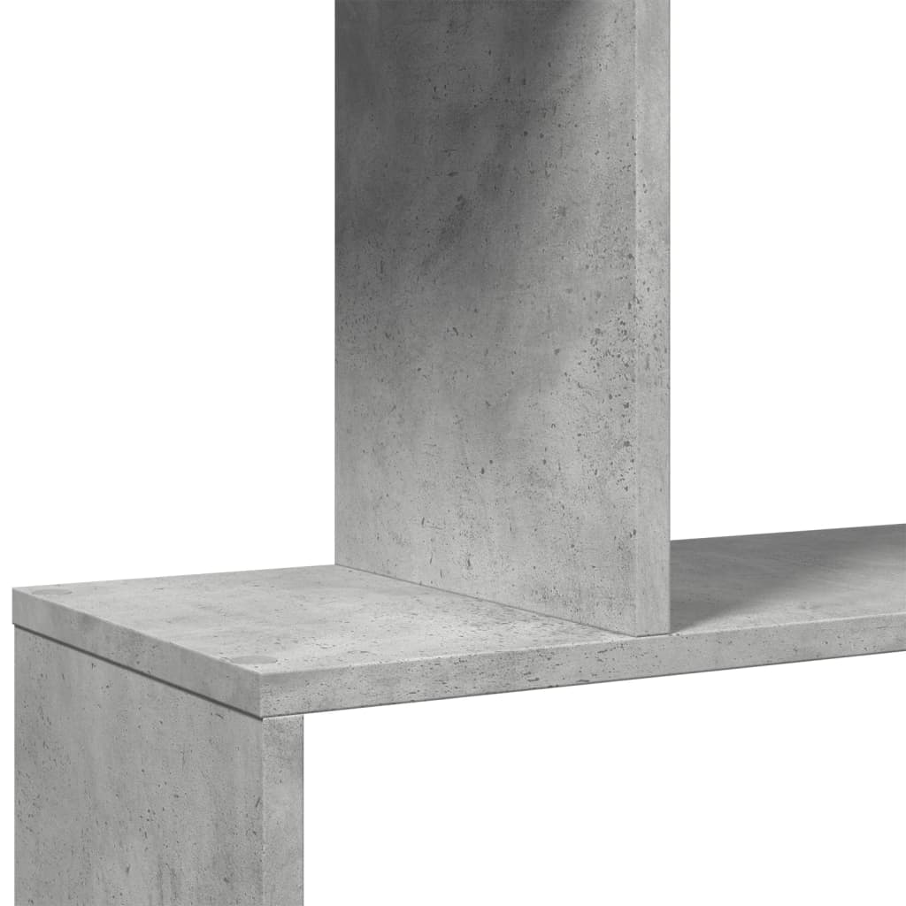 Étagère séparatrice de pièce à 4 niveaux gris béton 70x24x129cm - XIOS