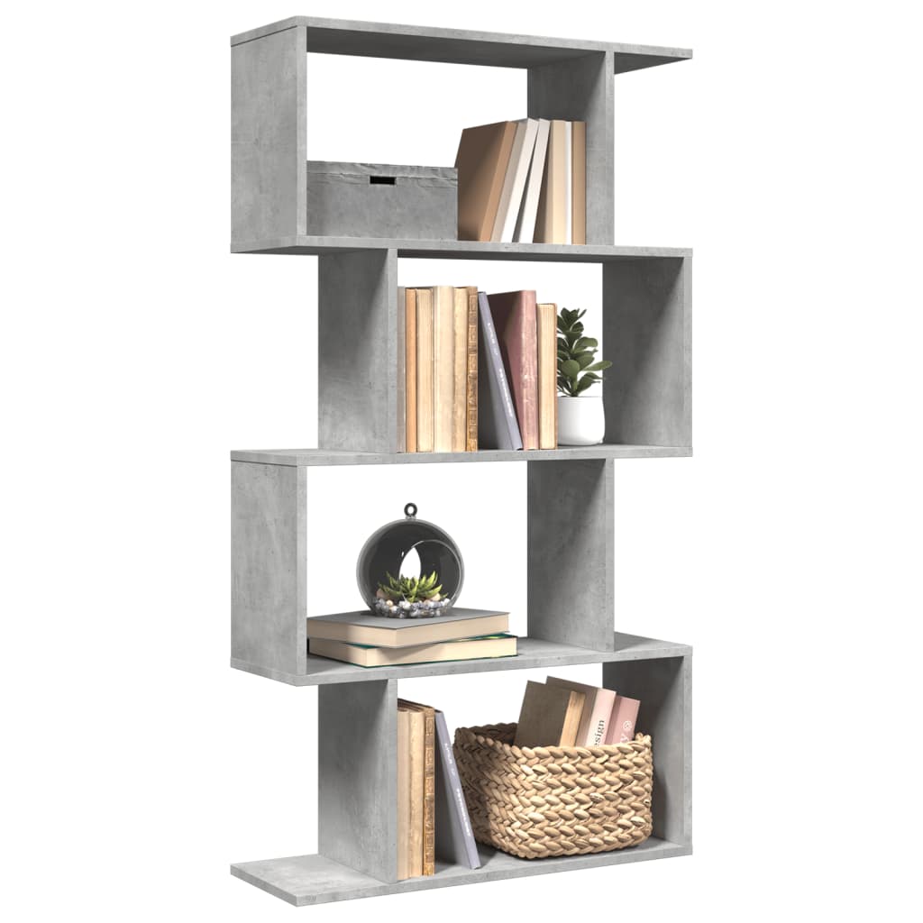 Étagère séparatrice de pièce à 4 niveaux gris béton 70x24x129cm - XIOS