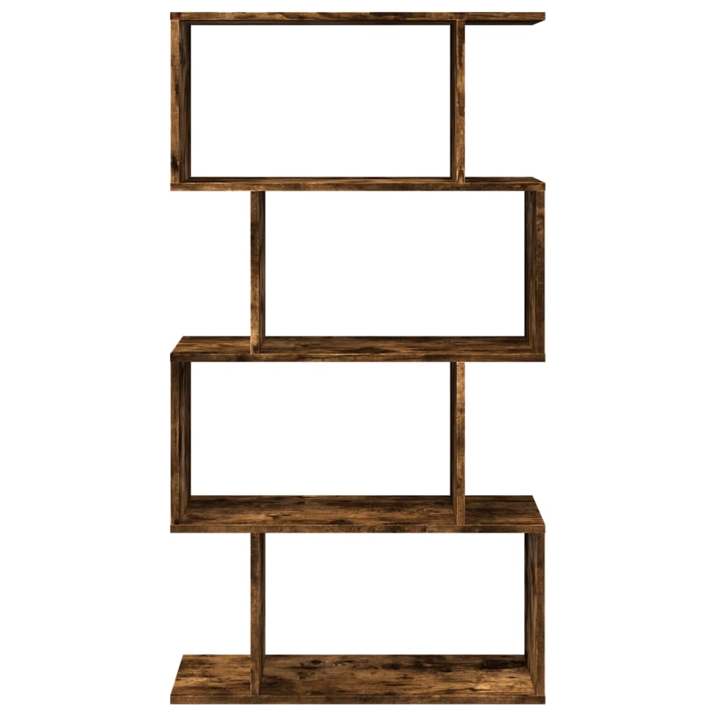 Étagère séparatrice de pièce à 4 niveaux chêne fumé 70x24x129cm - XIOS