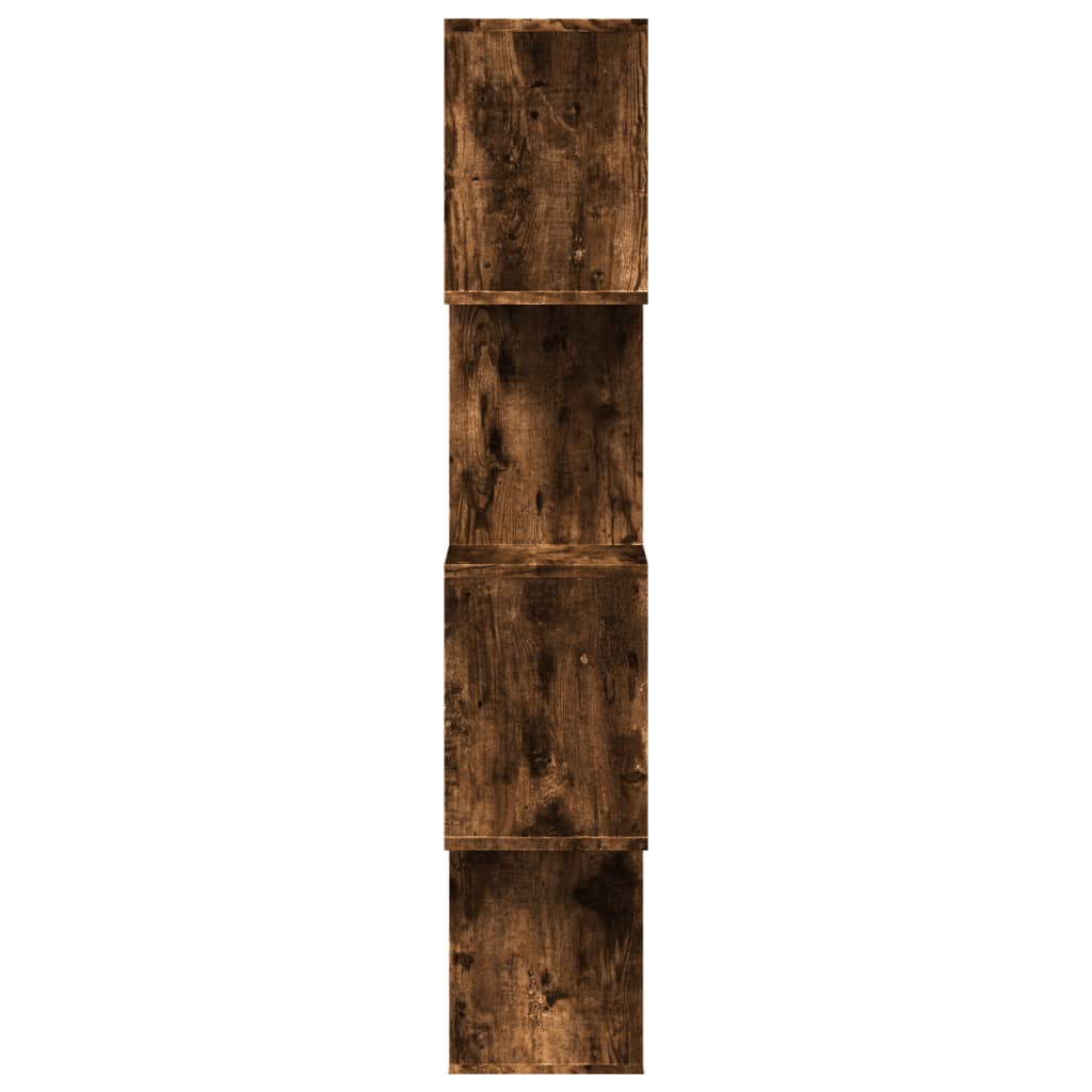Étagère séparatrice de pièce à 4 niveaux chêne fumé 70x24x129cm - XIOS