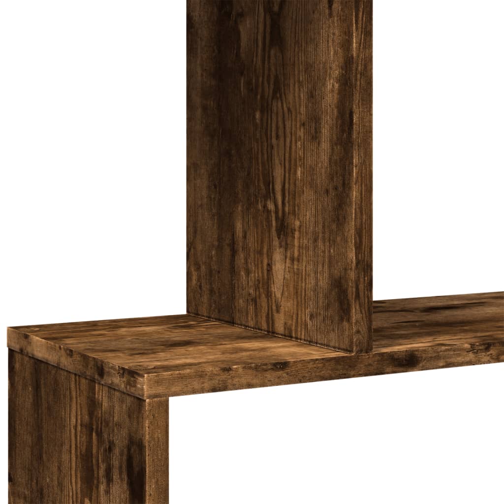 Étagère séparatrice de pièce à 4 niveaux chêne fumé 70x24x129cm - XIOS