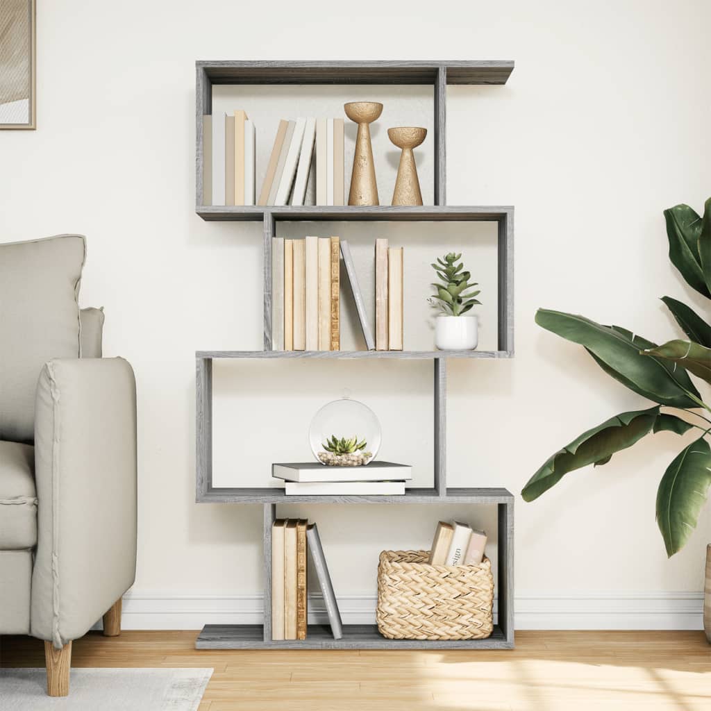 Étagère séparatrice de pièce 4 niveaux sonoma gris 70x24x129 cm - XIOS