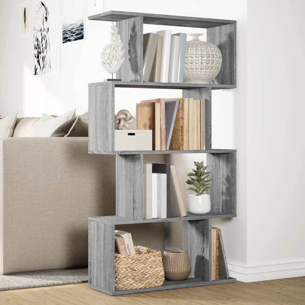 Étagère séparatrice de pièce 4 niveaux sonoma gris 70x24x129 cm - XIOS