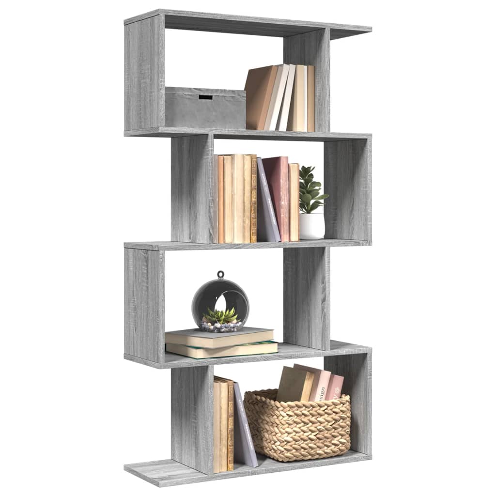 Étagère séparatrice de pièce 4 niveaux sonoma gris 70x24x129 cm - XIOS