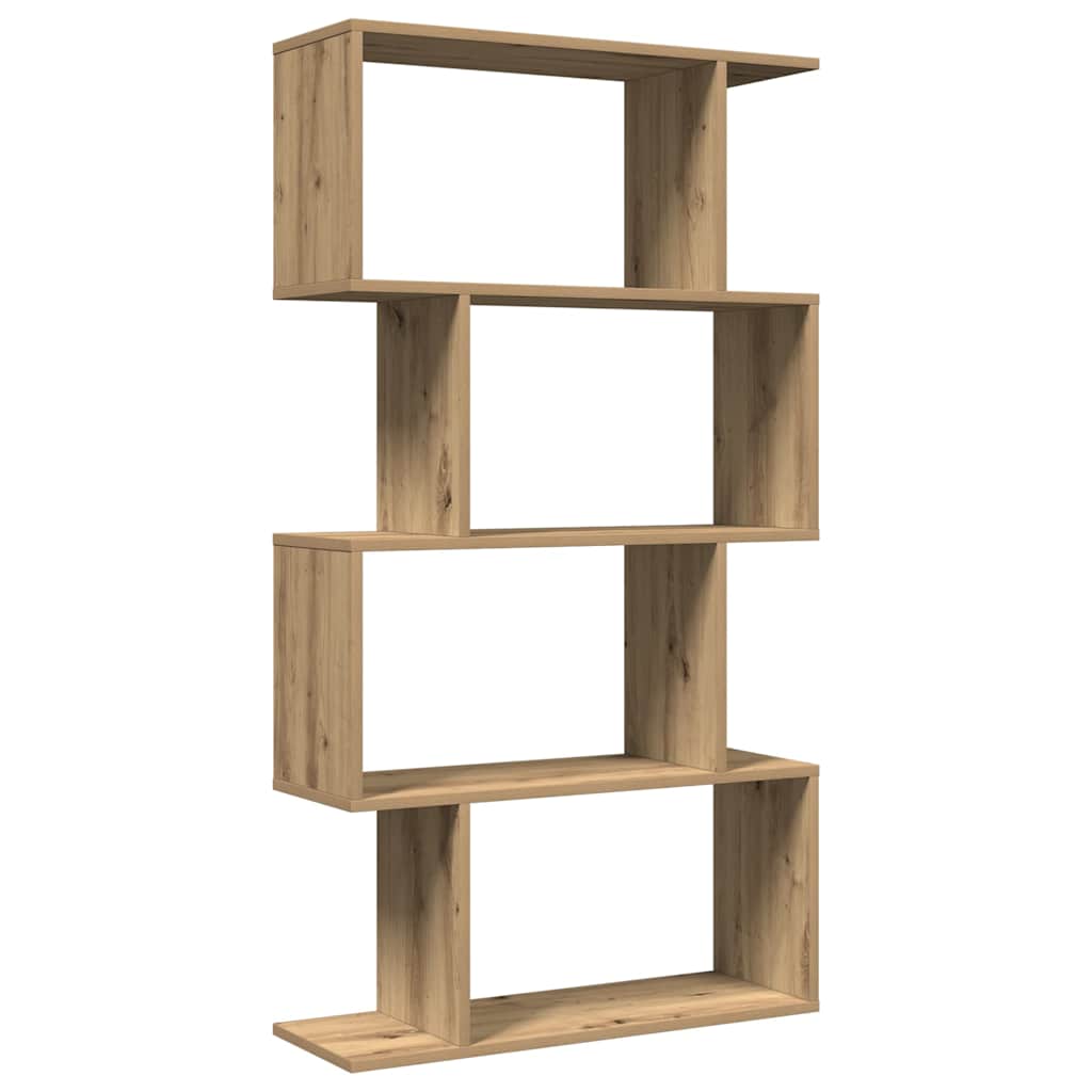Étagère séparatrice de pièce à 4 niveaux chêne artisanal - XIOS