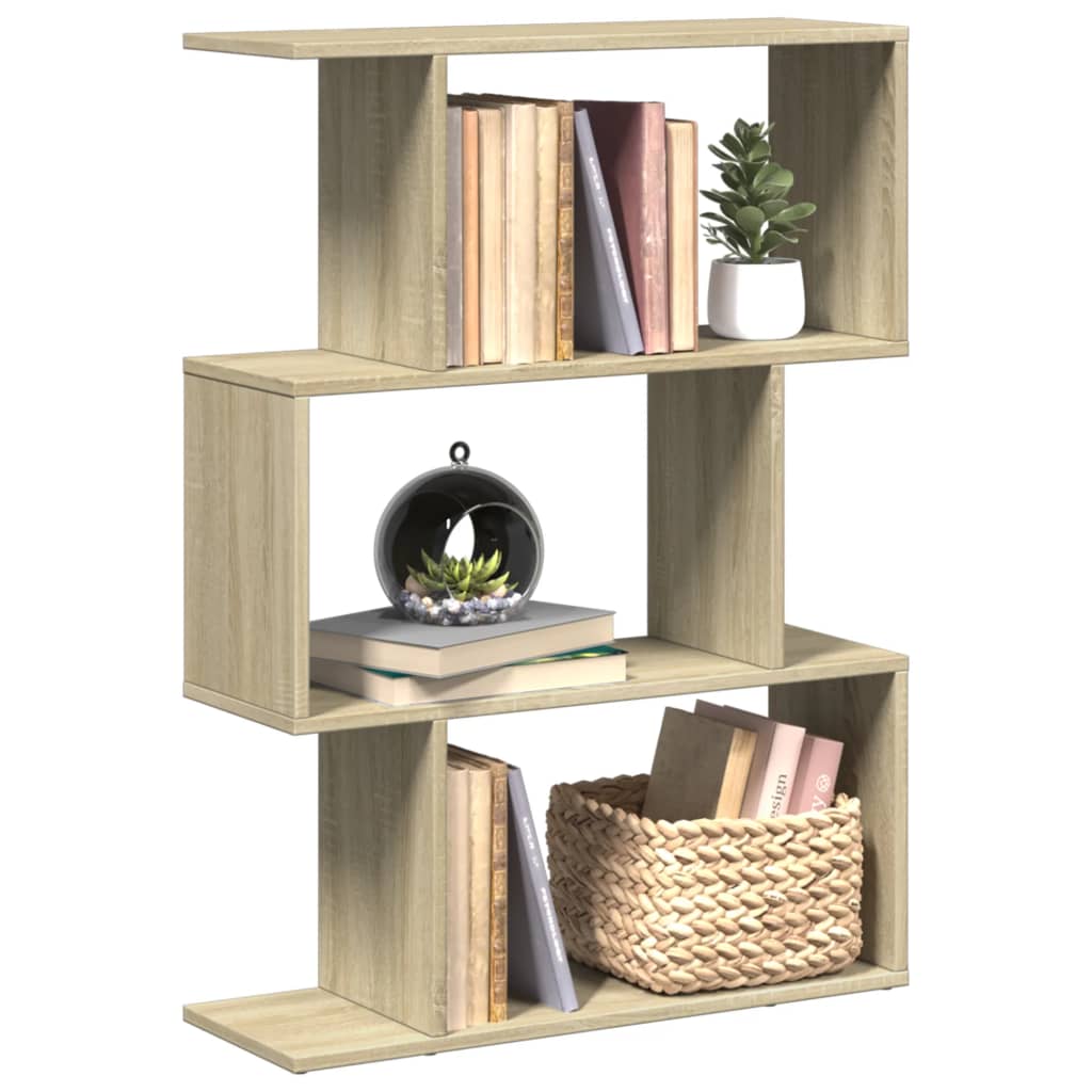 Étagère séparatrice de pièce 3 niveaux chêne sonoma 70x24x97 cm - XIOS