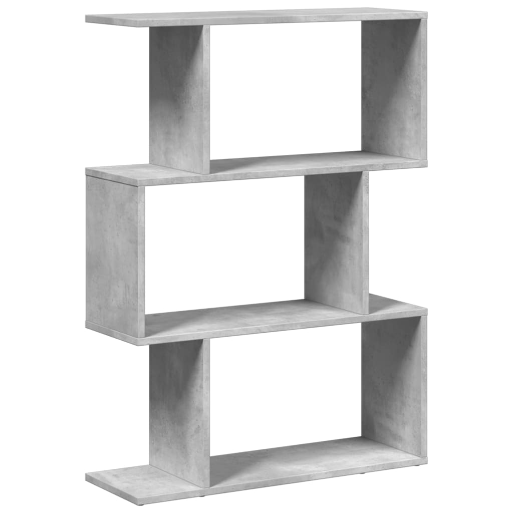 Étagère séparatrice de pièce à 3 niveaux gris béton 70x24x97 cm - XIOS