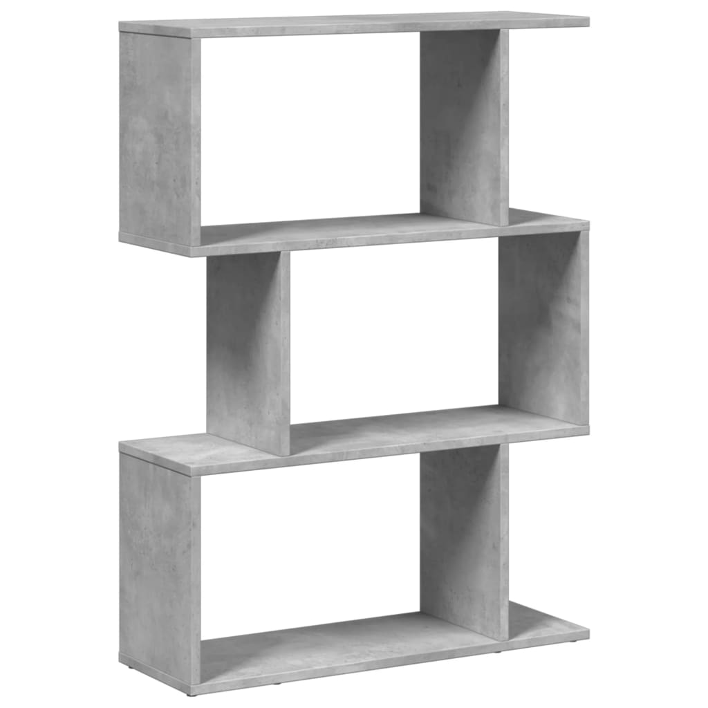 Étagère séparatrice de pièce à 3 niveaux gris béton 70x24x97 cm - XIOS