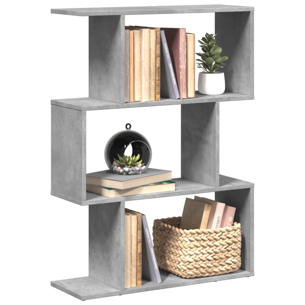 Étagère séparatrice de pièce à 3 niveaux gris béton 70x24x97 cm - XIOS