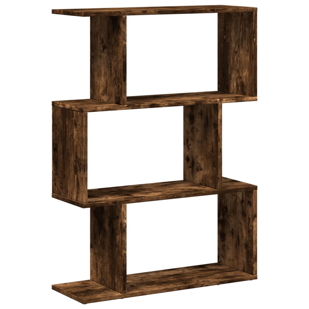 Étagère séparatrice de pièce à 3 niveaux chêne fumé 70x24x97 cm - XIOS