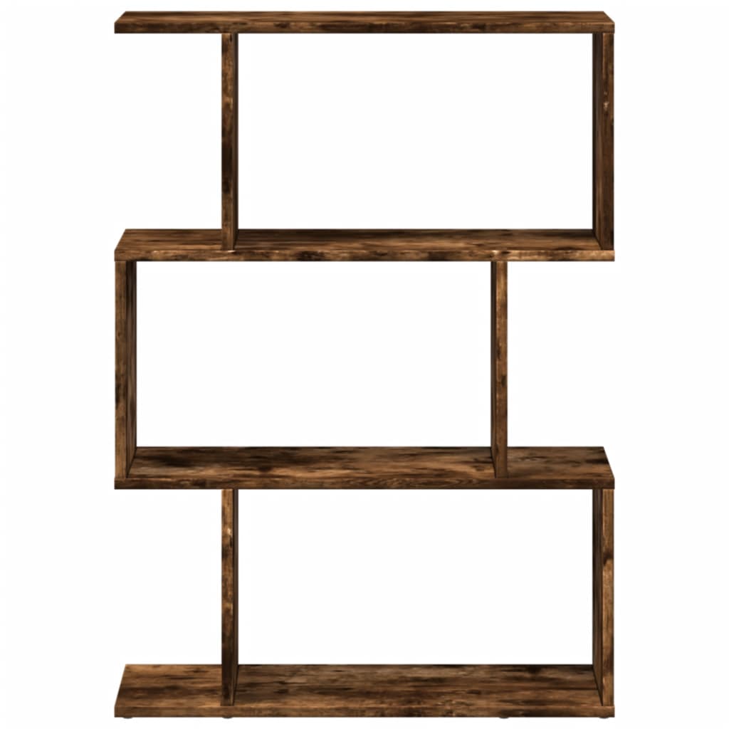 Étagère séparatrice de pièce à 3 niveaux chêne fumé 70x24x97 cm - XIOS