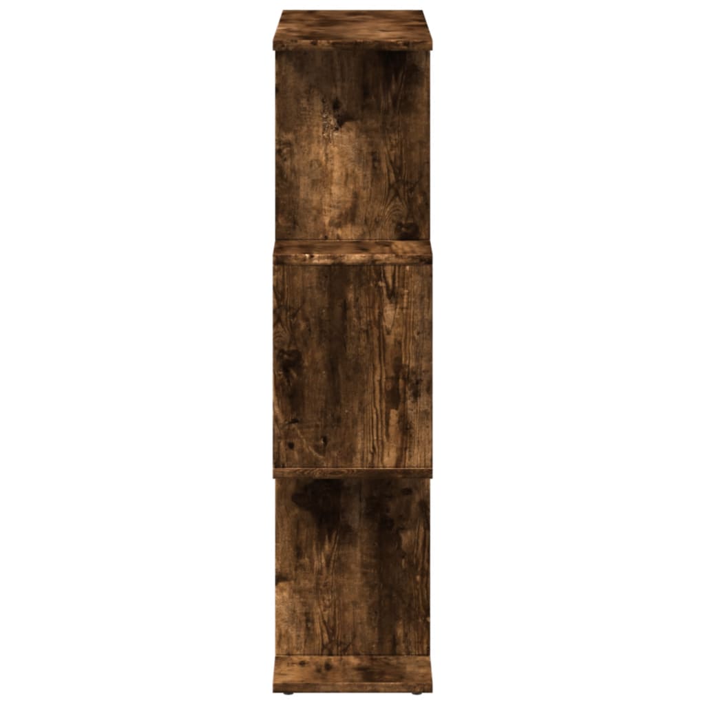 Étagère séparatrice de pièce à 3 niveaux chêne fumé 70x24x97 cm - XIOS