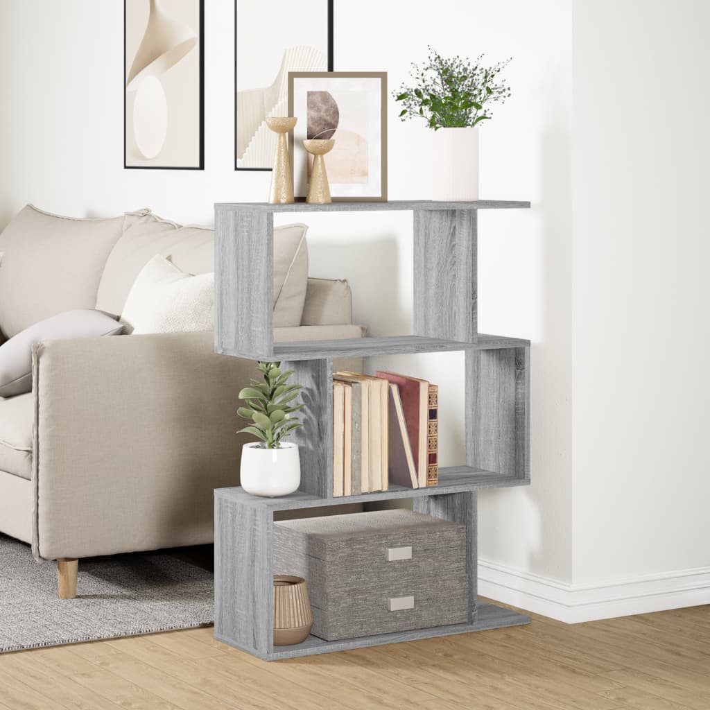 Étagère séparatrice de pièce à 3 niveaux sonoma gris 70x24x97cm - XIOS
