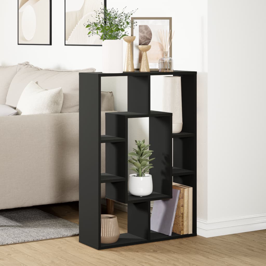 Bibliothèque noir 63x20x90 cm bois d'ingénierie - XIOS