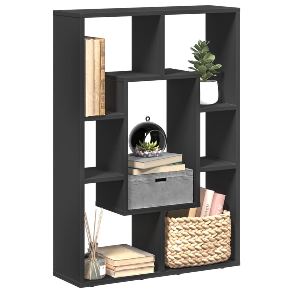 Bibliothèque noir 63x20x90 cm bois d'ingénierie - XIOS