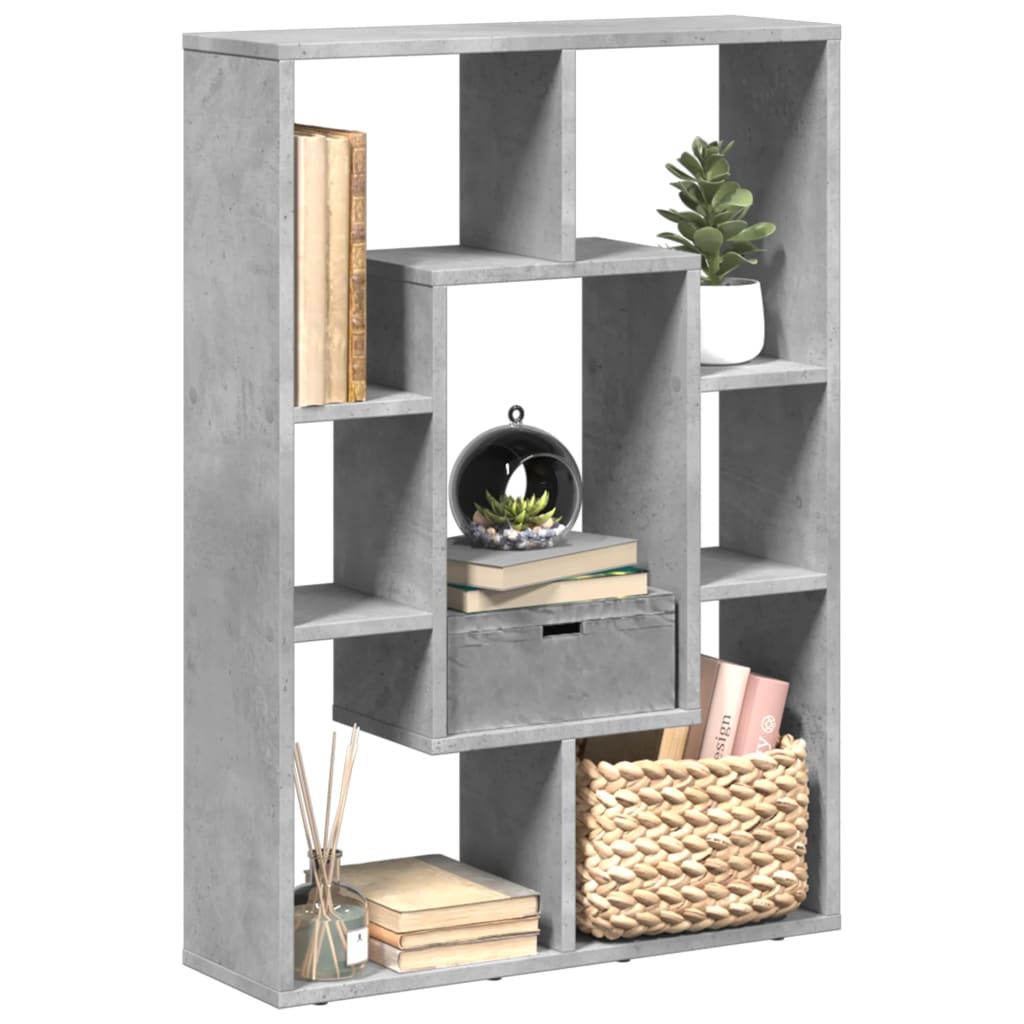 Bibliothèque gris béton 63x20x90 cm bois d'ingénierie - XIOS