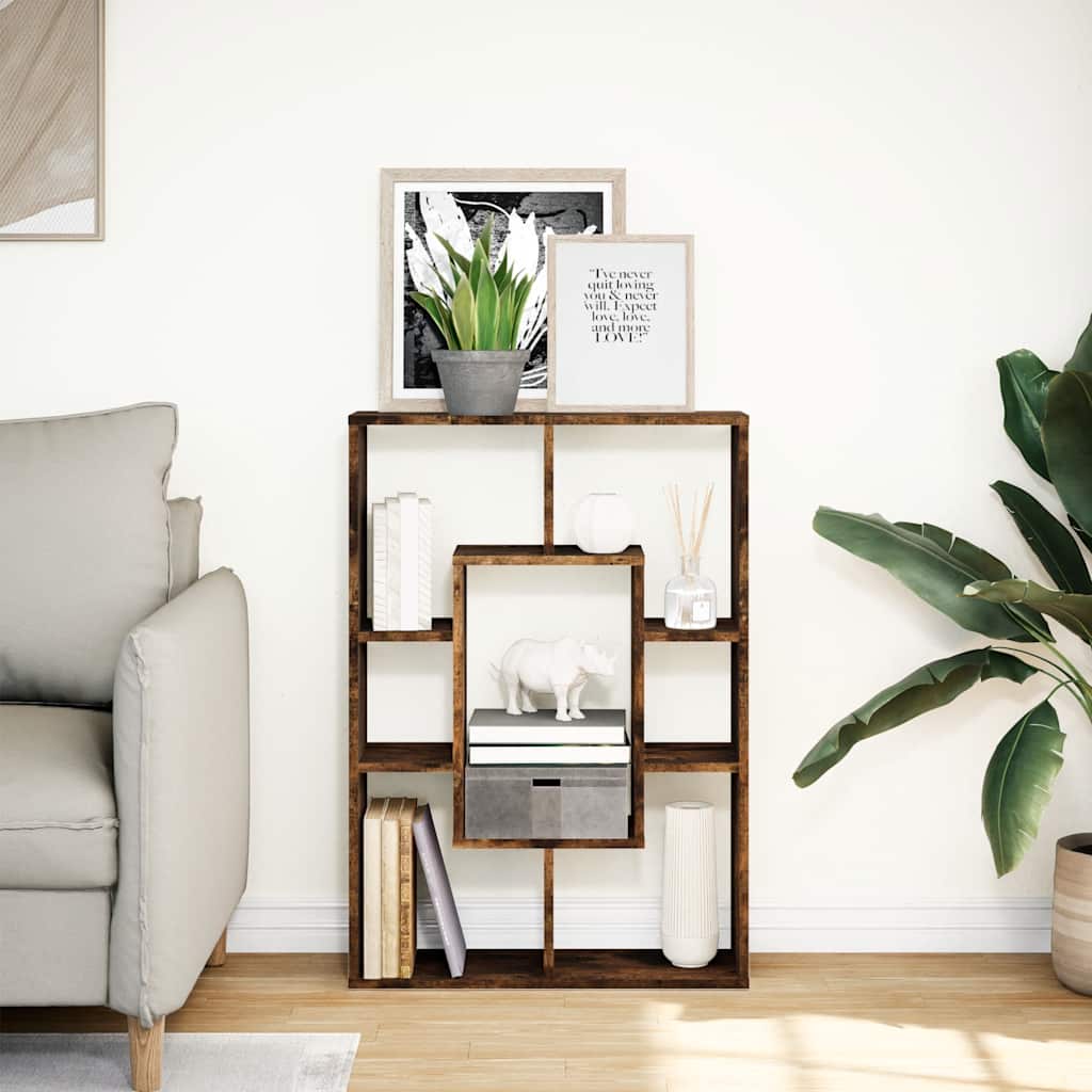 Bibliothèque chêne fumé 63x20x90 cm bois d'ingénierie - XIOS