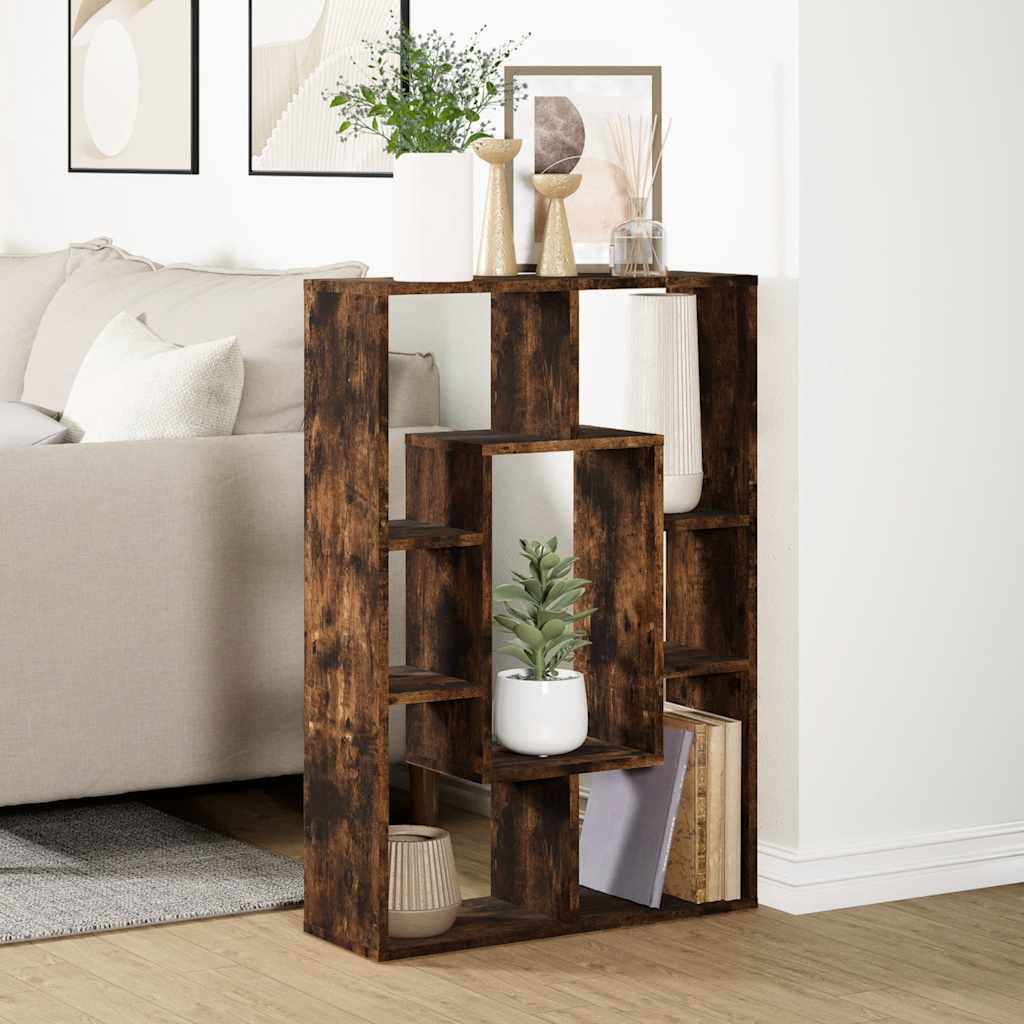 Bibliothèque chêne fumé 63x20x90 cm bois d'ingénierie - XIOS