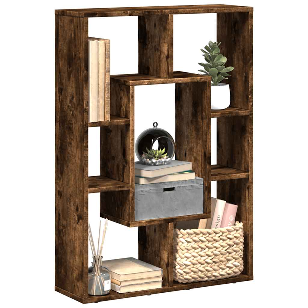 Bibliothèque chêne fumé 63x20x90 cm bois d'ingénierie - XIOS