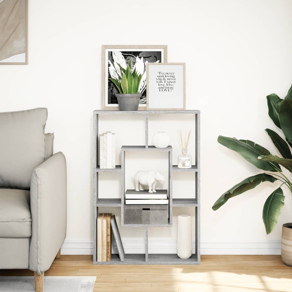 Bibliothèque sonoma gris 63x20x90 cm bois d'ingénierie - XIOS