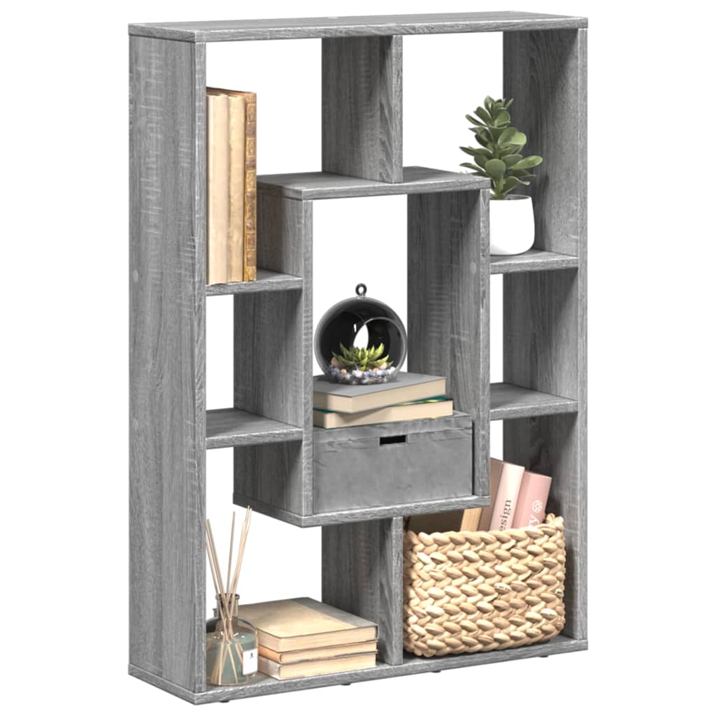 Bibliothèque sonoma gris 63x20x90 cm bois d'ingénierie - XIOS