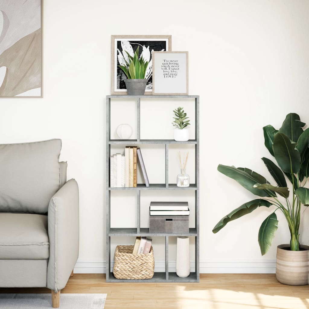 Bibliothèque gris béton 60x20x120 cm bois d'ingénierie - XIOS