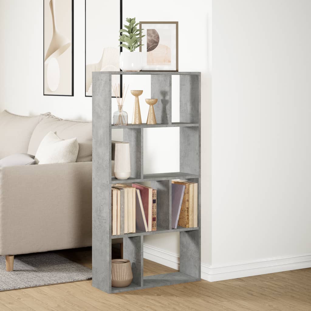 Bibliothèque gris béton 60x20x120 cm bois d'ingénierie - XIOS