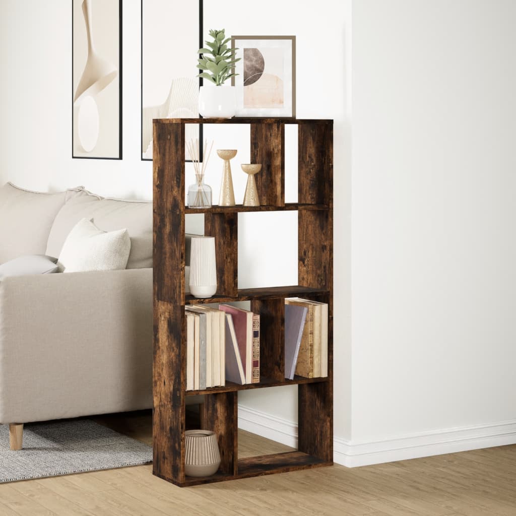 Bibliothèque chêne fumé 60x20x120 cm bois d'ingénierie - XIOS