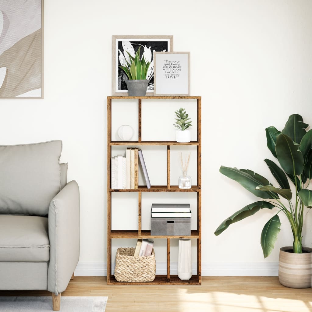Bibliothèque vieux bois 60x20x120 cm bois d'ingénierie - XIOS