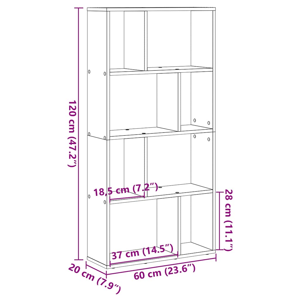 Bibliothèque chêne artisanal 60x20x120 cm bois d'ingénierie - XIOS